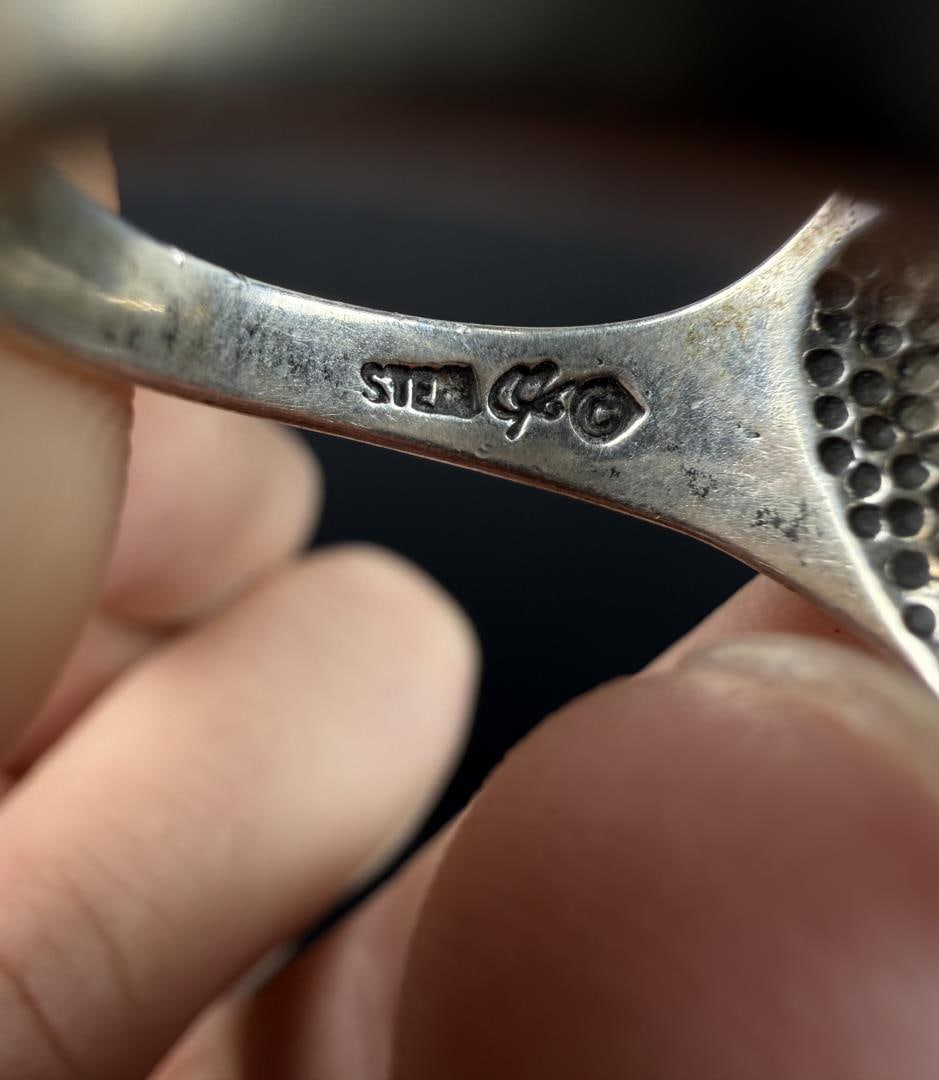 Sterling Silver Eagle Turquoise Inlay Ring - 5