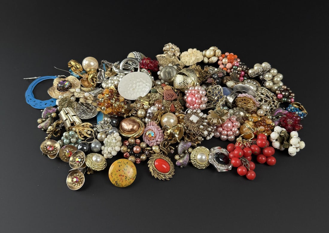 Collection of Rhinestone Costume Jewelry Earrings (1 of 6)