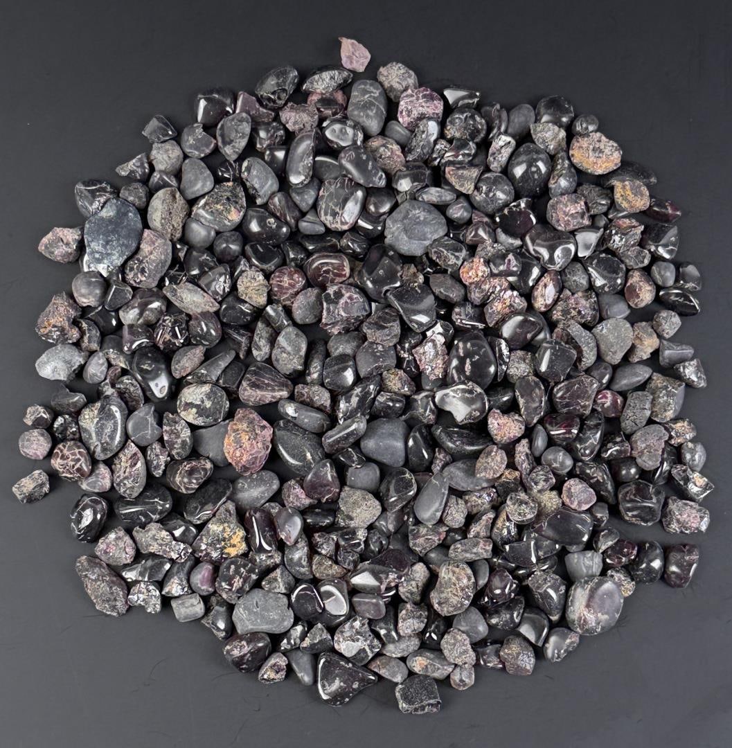 538 Grams of Tumbled Garnet: Nice grouping.