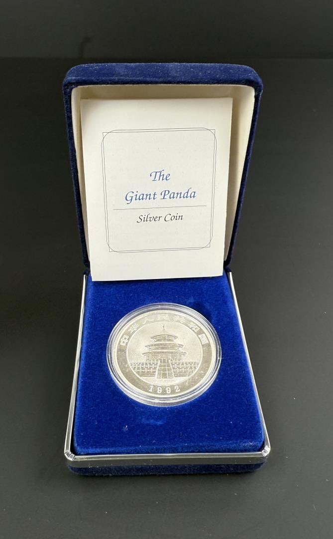 1992 Chinese Silver Panda Troy Ounce Coin: Nice example.