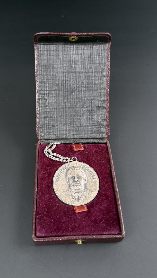 Charles M Russell 1964 Centennial Silver Medal: Made by Blackington. Medal weighs approx 41.74 grams.