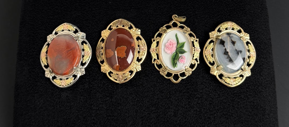 Victorian Gold Filled Agate Brooches (1 of 6)
