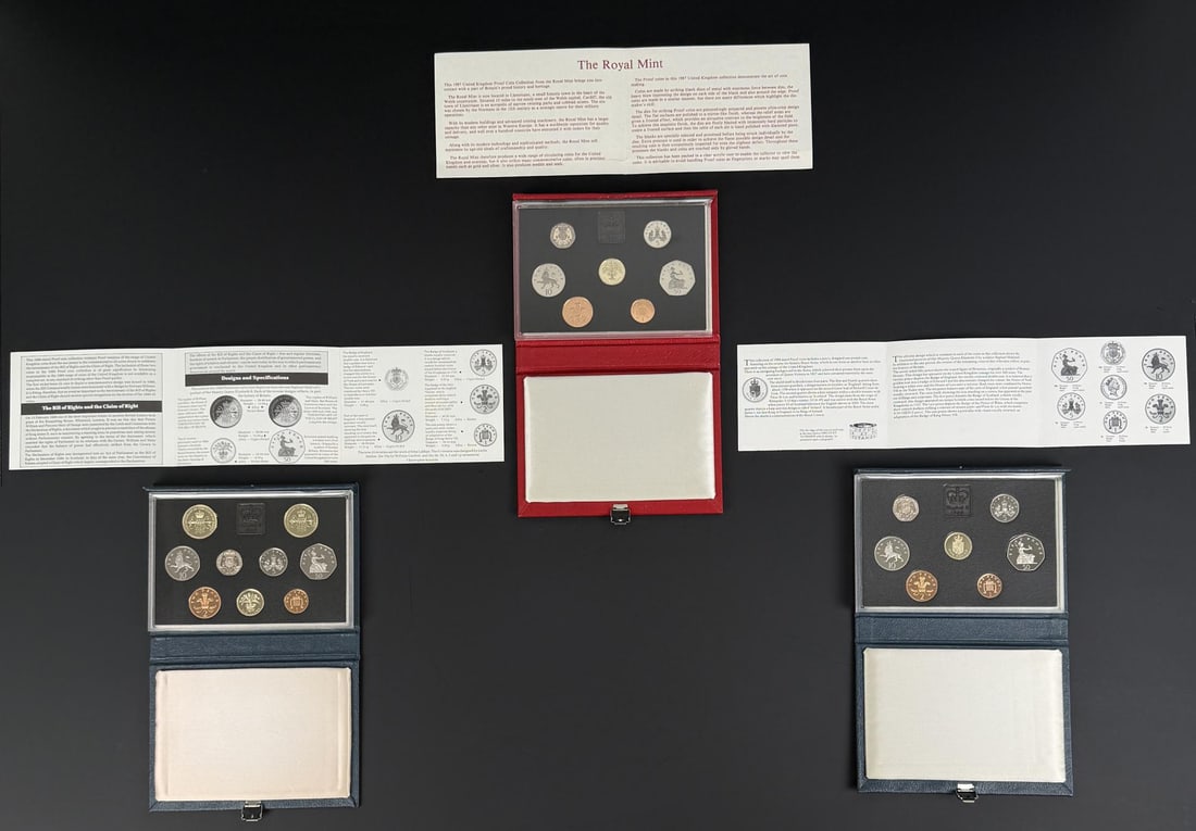 1987 1988 1989 United Kingdom Proof Coins (1 of 9)