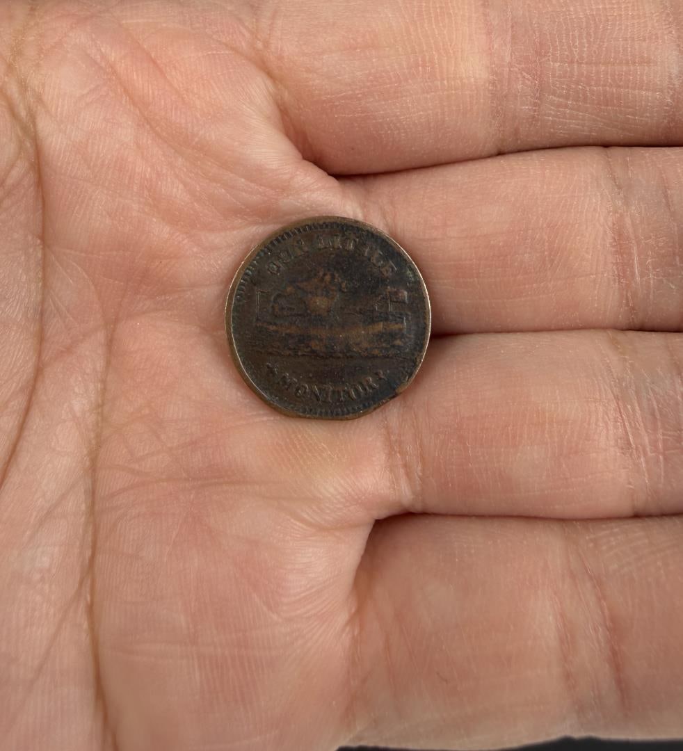 Civil War 1863 Our Little Monitor Token: Constitution must be preserved back