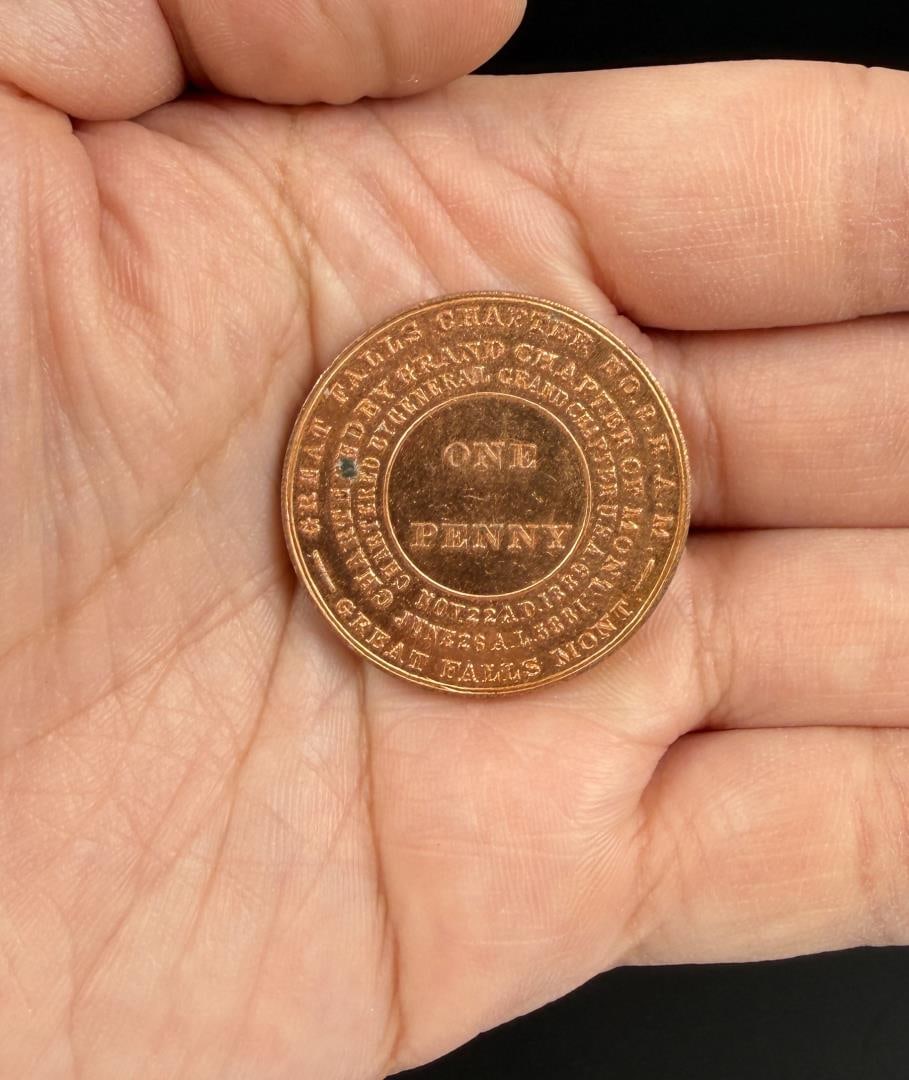 Great Falls Montana Masonic Penny Token (1 of 3)