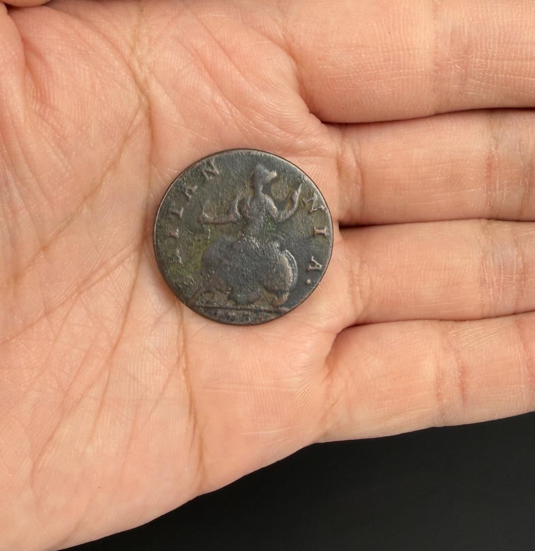1793 Great Britain Half Penny Coin: Decent example.