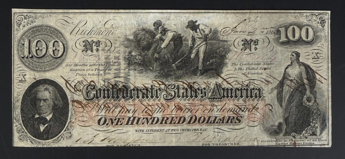 Confederate Richmond Virgnia $100 Bill (1 of 3)