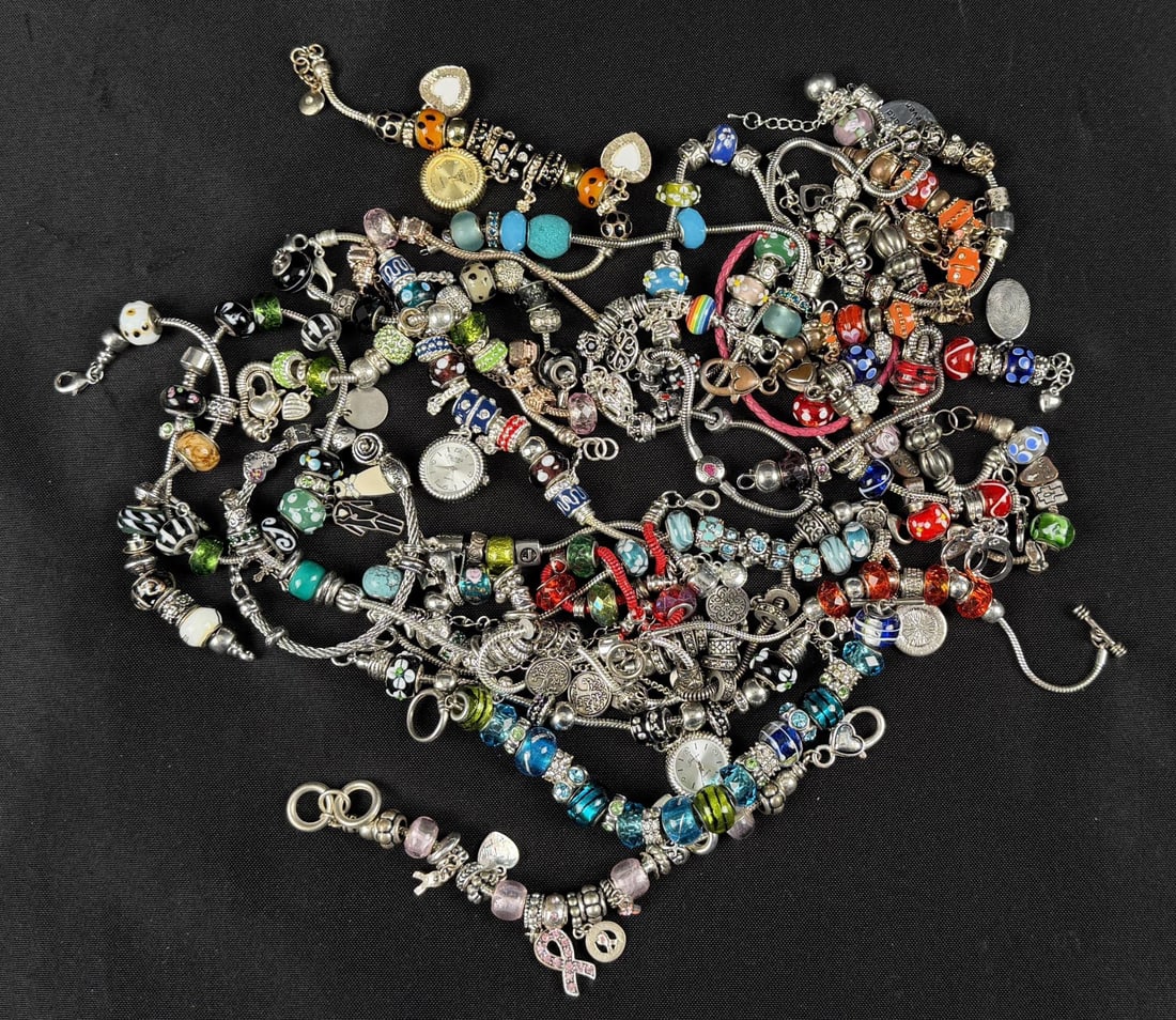 2 Pounds of Pandora Style Charm Bracelets (1 of 8)