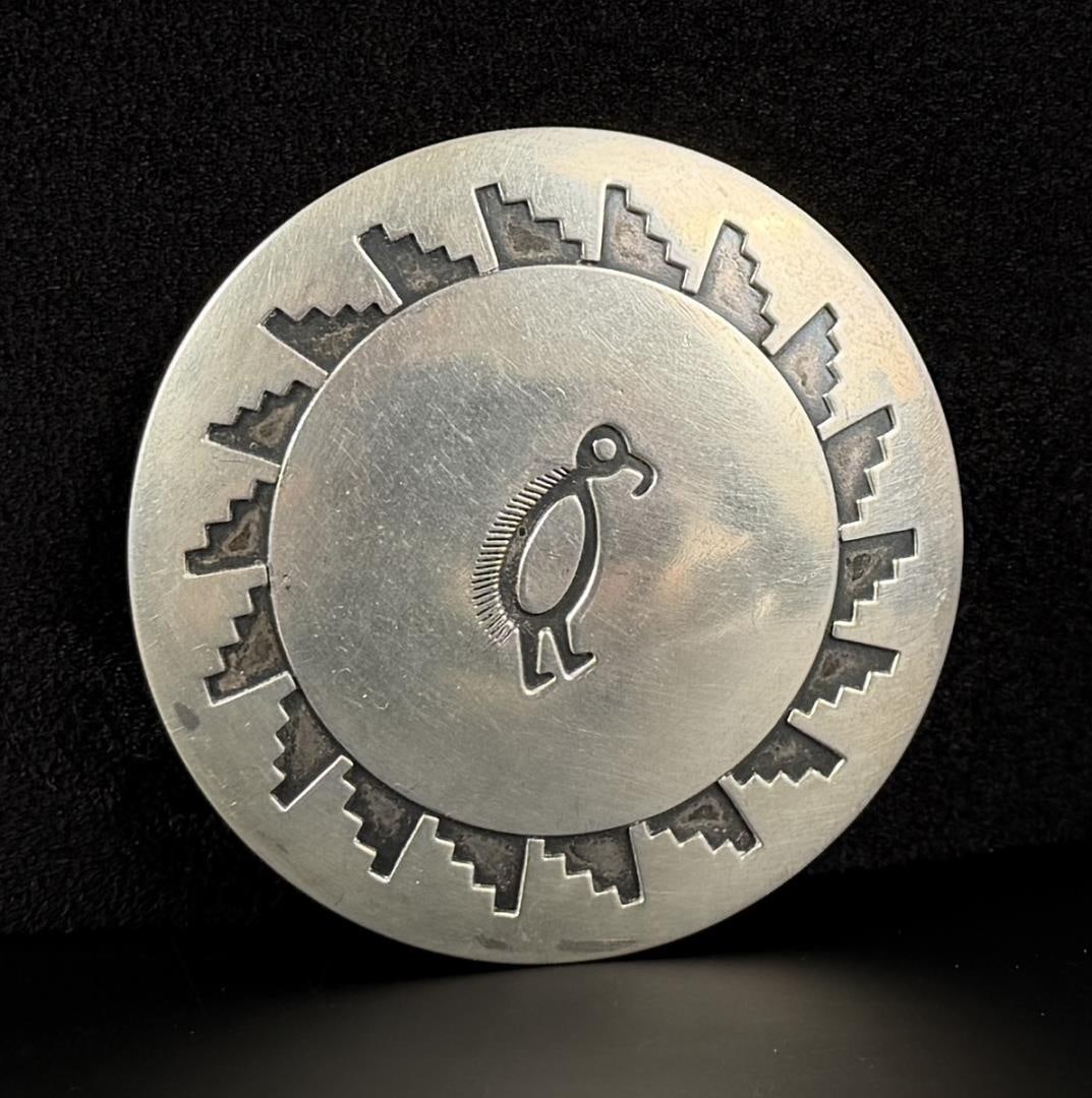 Hopi Sterling Silver Bird Brooch: 45.1 grams. 3" diameter.