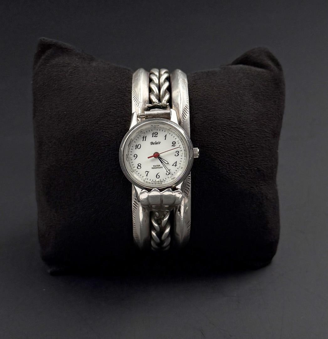 Navajo Sterling Silver Watch Band Bracelet (1 of 11)