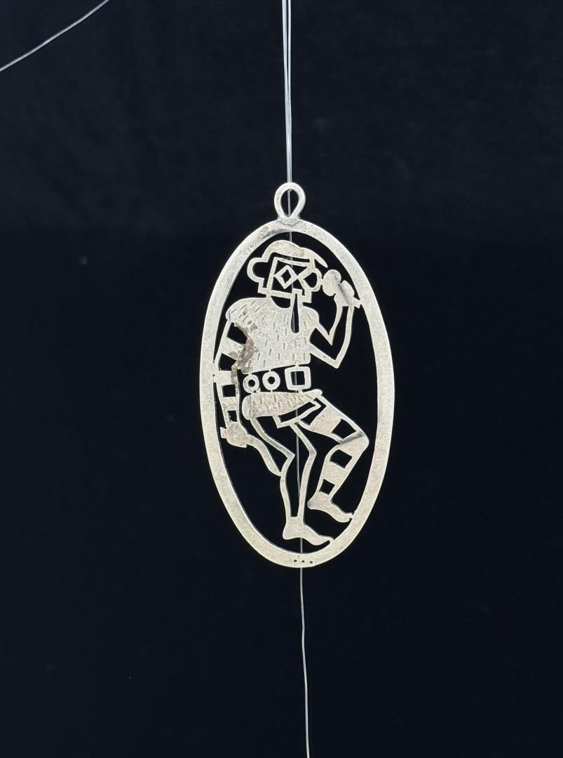 Hopi Sterling Silver Mudhead Pendant: 23.81 grams. 1 5/8" by 3 1/4".
