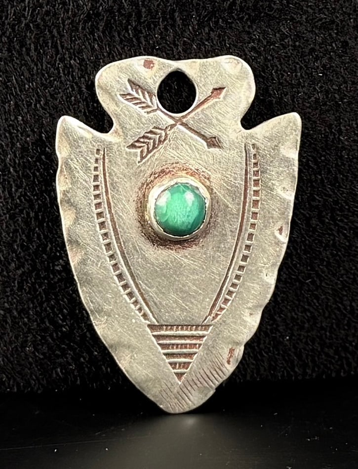 Fred Harvey Era Sterling Silver Navajo Key Fob: 6 grams. 1" by 1 1/2".