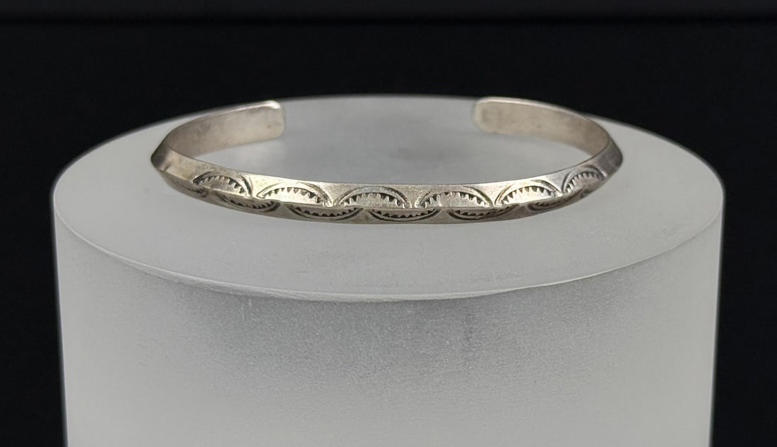 Old Pawn Ingot Navajo Sterling Silver Bracelet: 5 3/4" inner circumference. 11.56 grams.