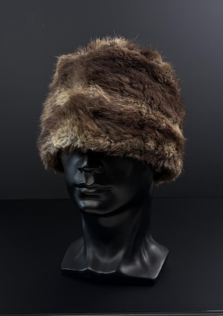 Beaver Fur Mountain Man Trapper Hat: Size 7 1/2