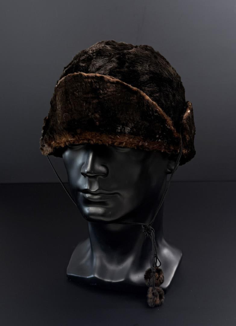 Sheared Beaver Mountain Man Trapper Hat: John Ruszits Furs New York. Size 7