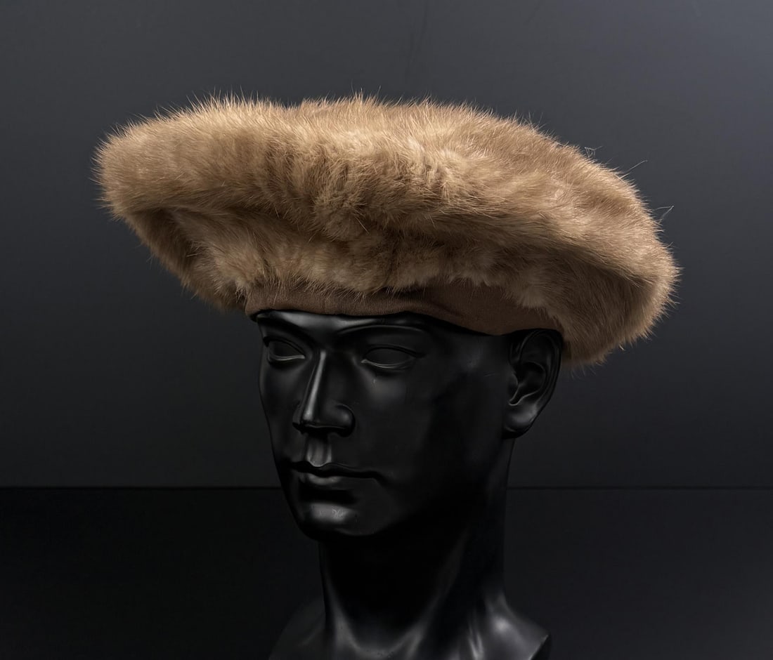 Blonde Mink Fur Beret: Elizabeth Haggarty Butte Montana.