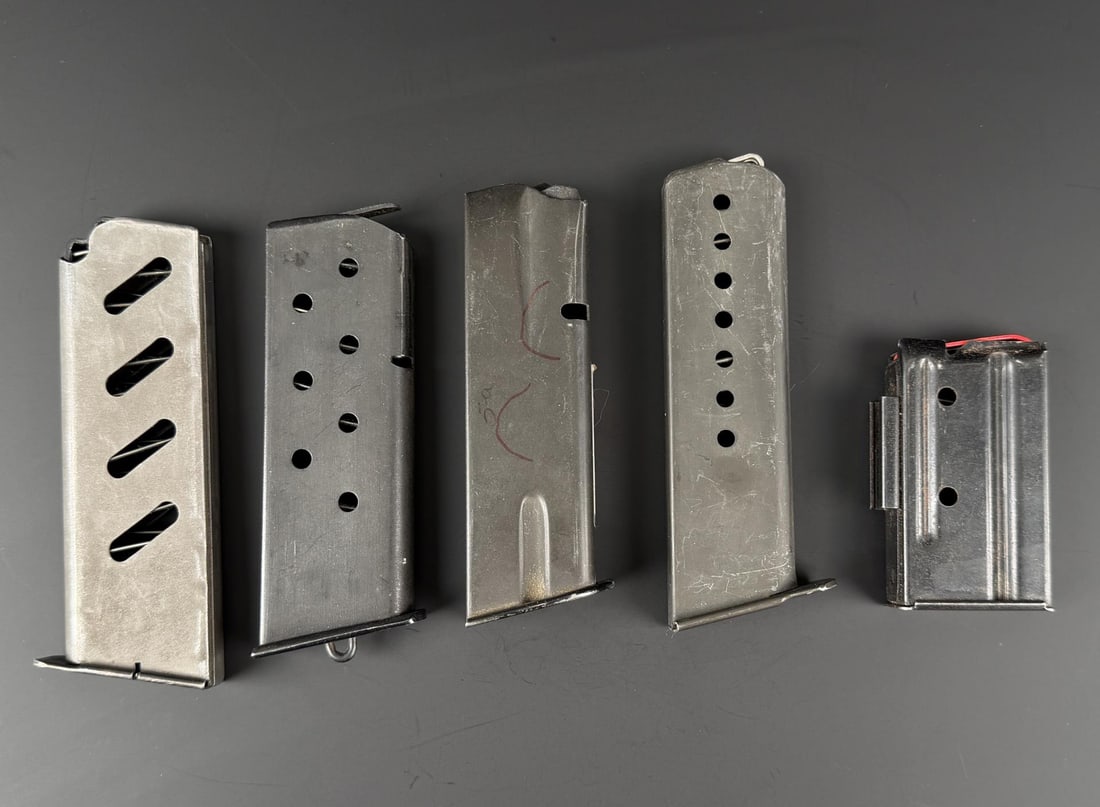 Collection of Pistol Rifle Magazines: Nice grouping including a Marlin 7 round mag, Walther P38 8 round, Browning Hi Power, Tokarev TT33, Czech CZ52.