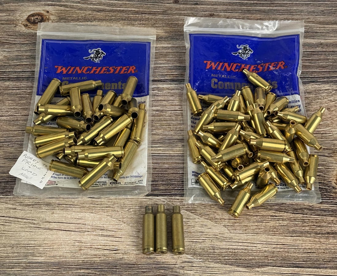 .223 and .300 Winchester Rifle Brass: 3 are used, 104 are unused.