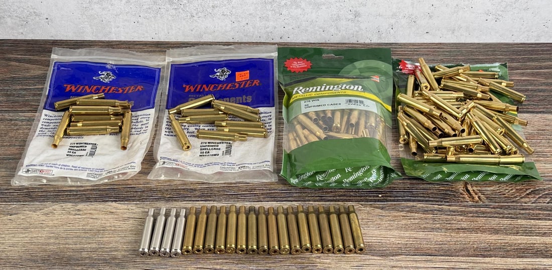 Collection of .270 Rifle Brass: Total of 142.