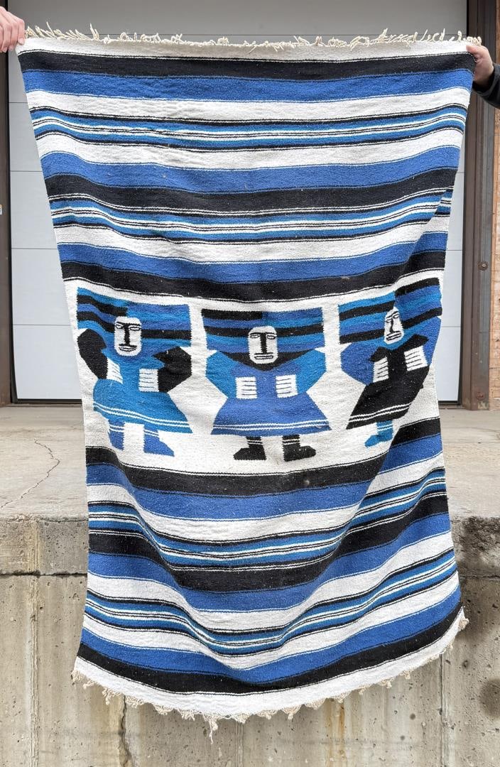 Mexican Aztec Pattern Blanket Rug (1 of 4)
