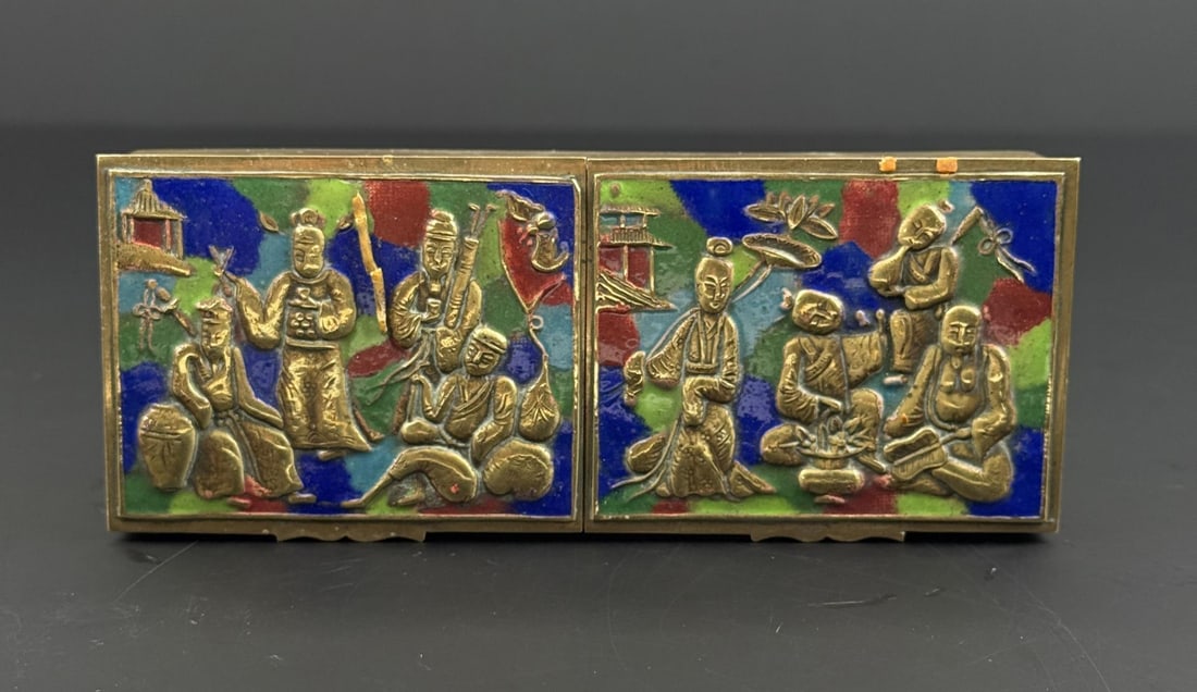 Tibetan Buddhist Cloisonne Enamel Box (1 of 5)