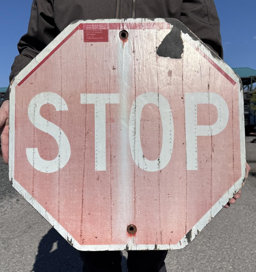 Ojo Caliente New Mexico Wood Stop Sign (1 of 5)