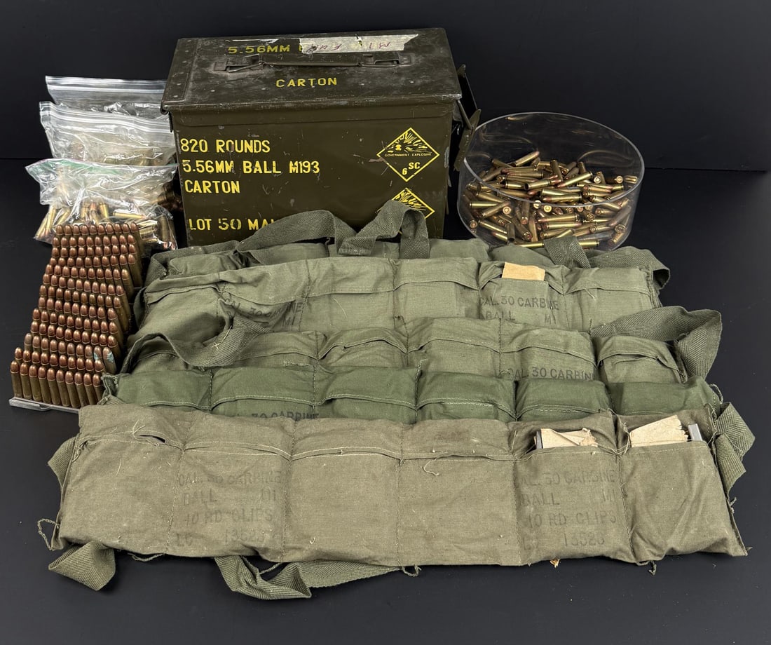 Large Collection of .30 M1 Carbine Rifle Ammo (1 of 7)
