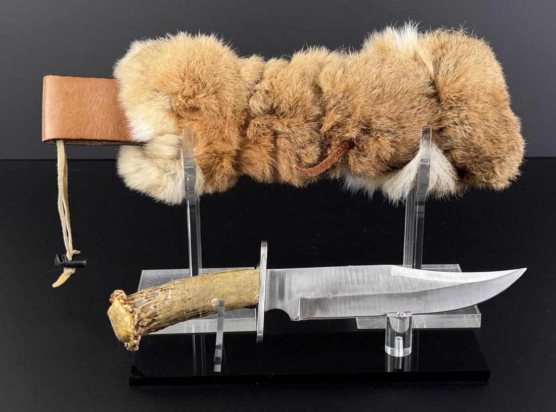 Native American Indian Made Fighting Knife: 12 5/8" long.