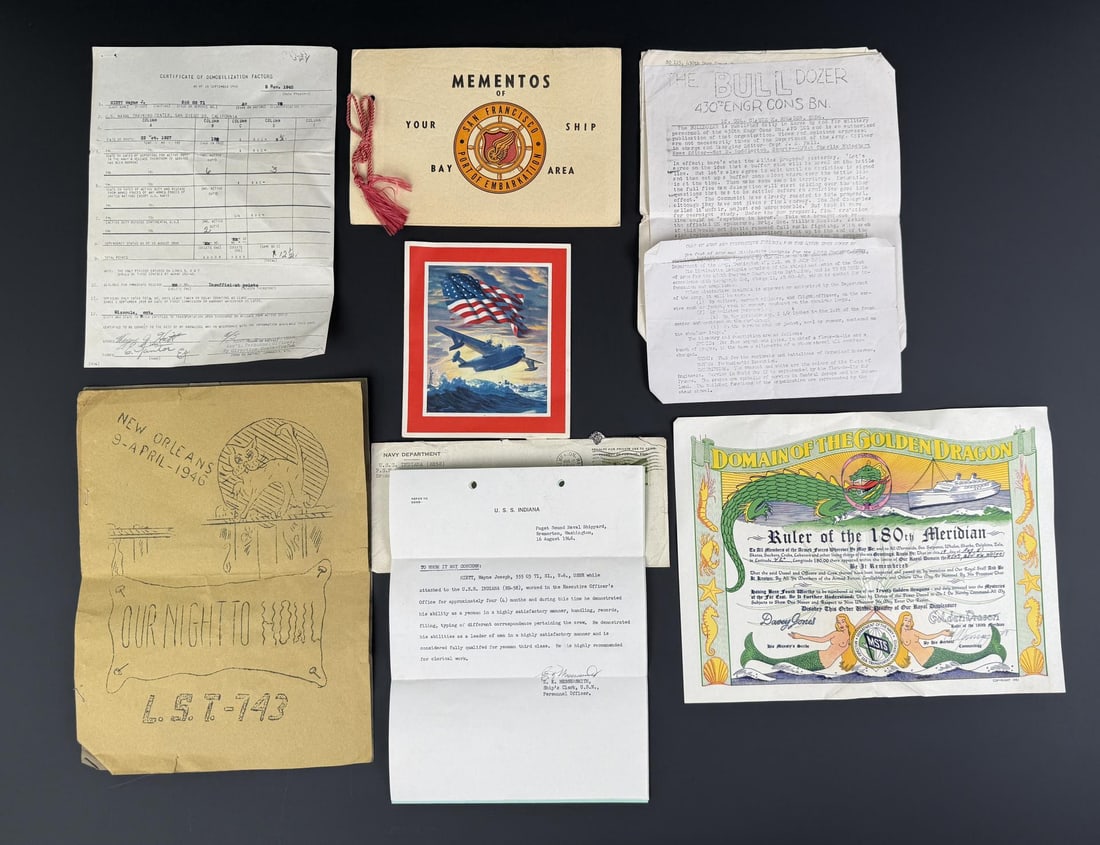 WW2 Identified USN Navy Ephemera Grouping (1 of 16)
