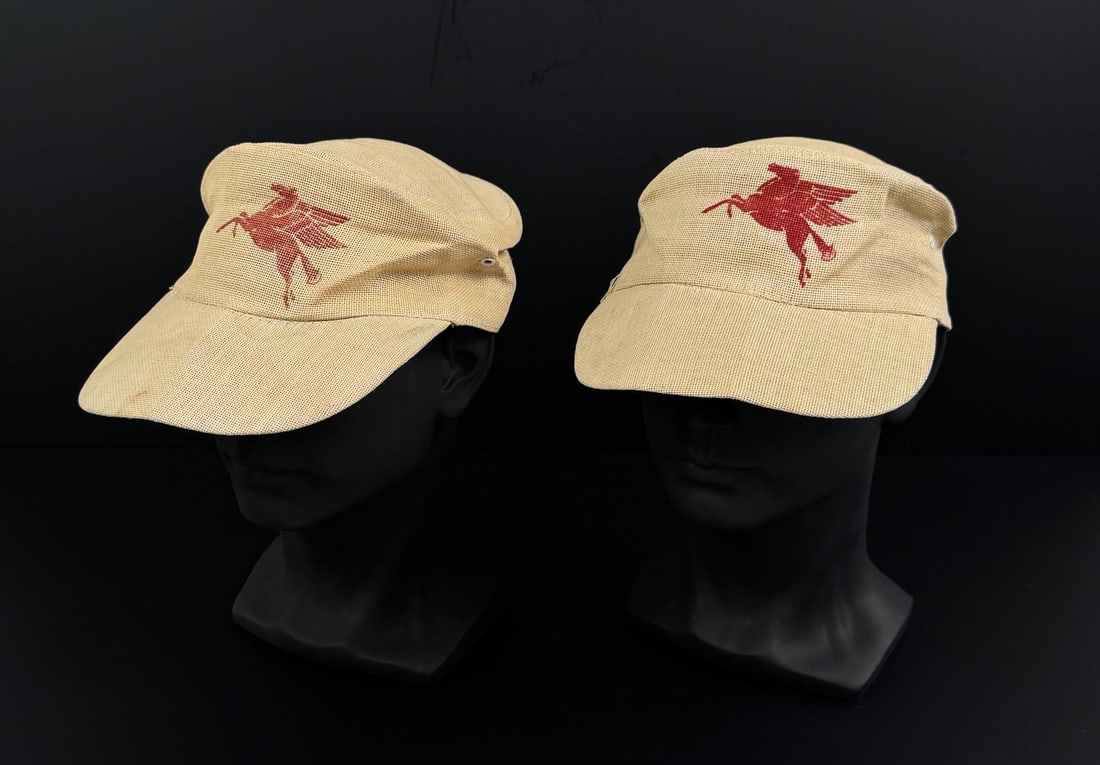 Mobil Oil Pegasus Canvas Service Station Hats: Nice grouping
