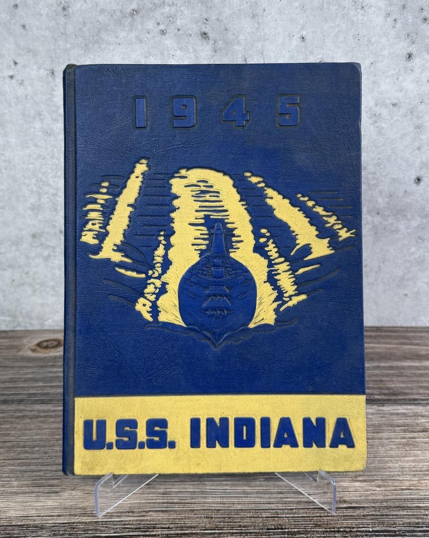 WW2 1945 USN Navy USS Indiana Yearbook (1 of 8)