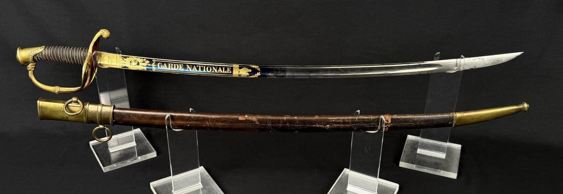 1821 French National Guard Officers Sword: Made by Klingenthal. 35 1/4" long.