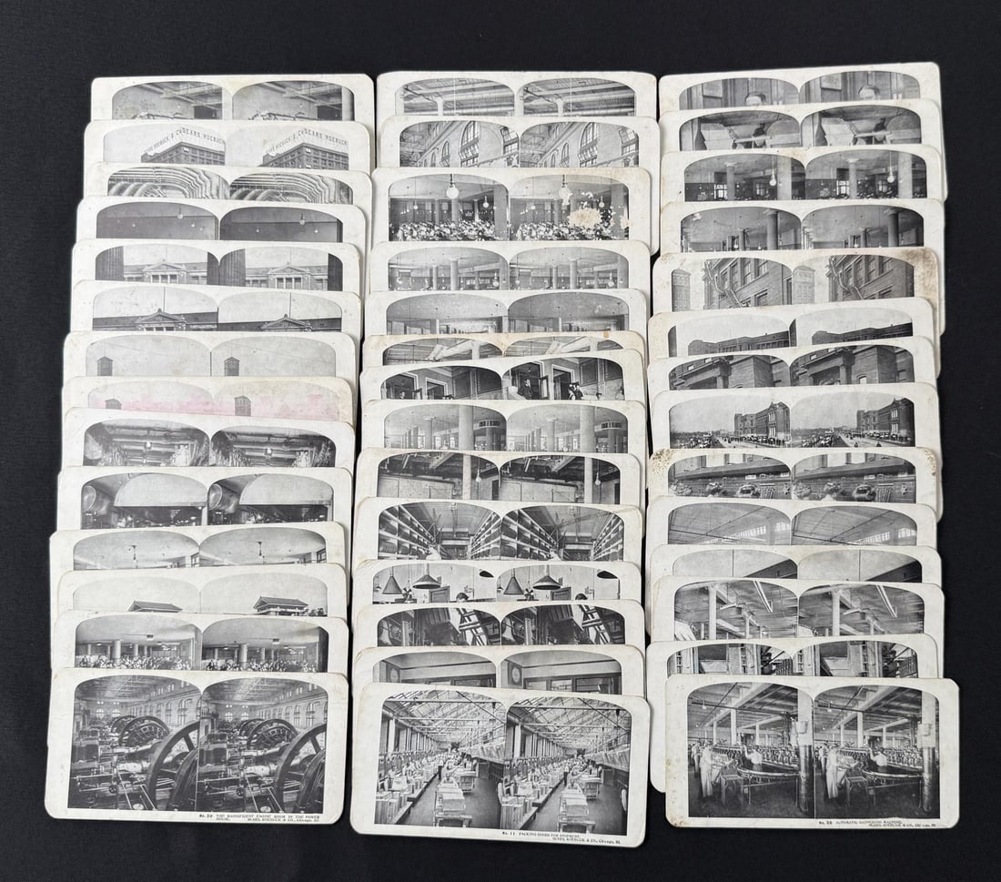 Sears Roebuck Factory Stereoview Set: Nice grouping. 42 total stereoviews.