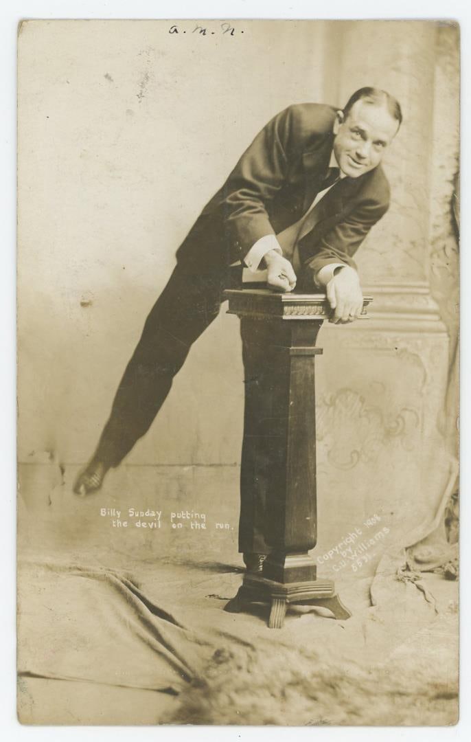Billy Sunday Evangelist Preacher RPPC Postcard (1 of 3)