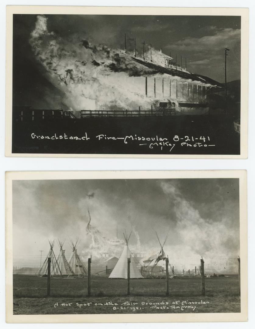 Missoula Montana Fairgrounds Fire RPPC Postcards (1 of 3)