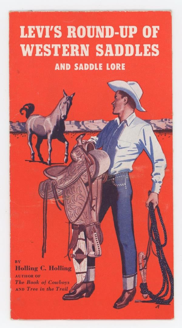 Levis Jeans Round up of Western Saddles: Holling C. Holling. J.S. Yandt & Sons Missoula Montana.