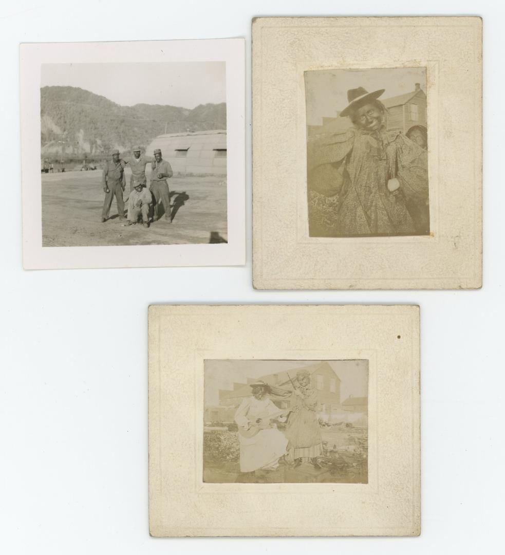 Collection of People in Blackface Minstrel Photos: Nice grouping. Largest is 3" by 3 1/2"