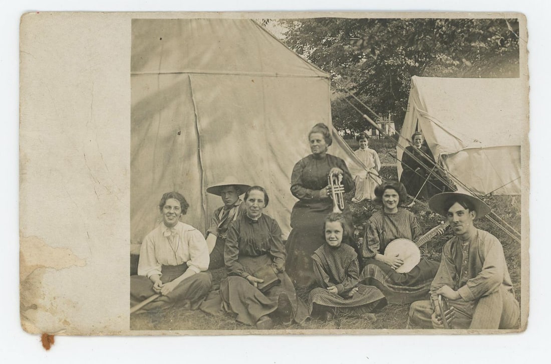 Traveling Religious Cult Band RPPC Postcard (1 of 3)