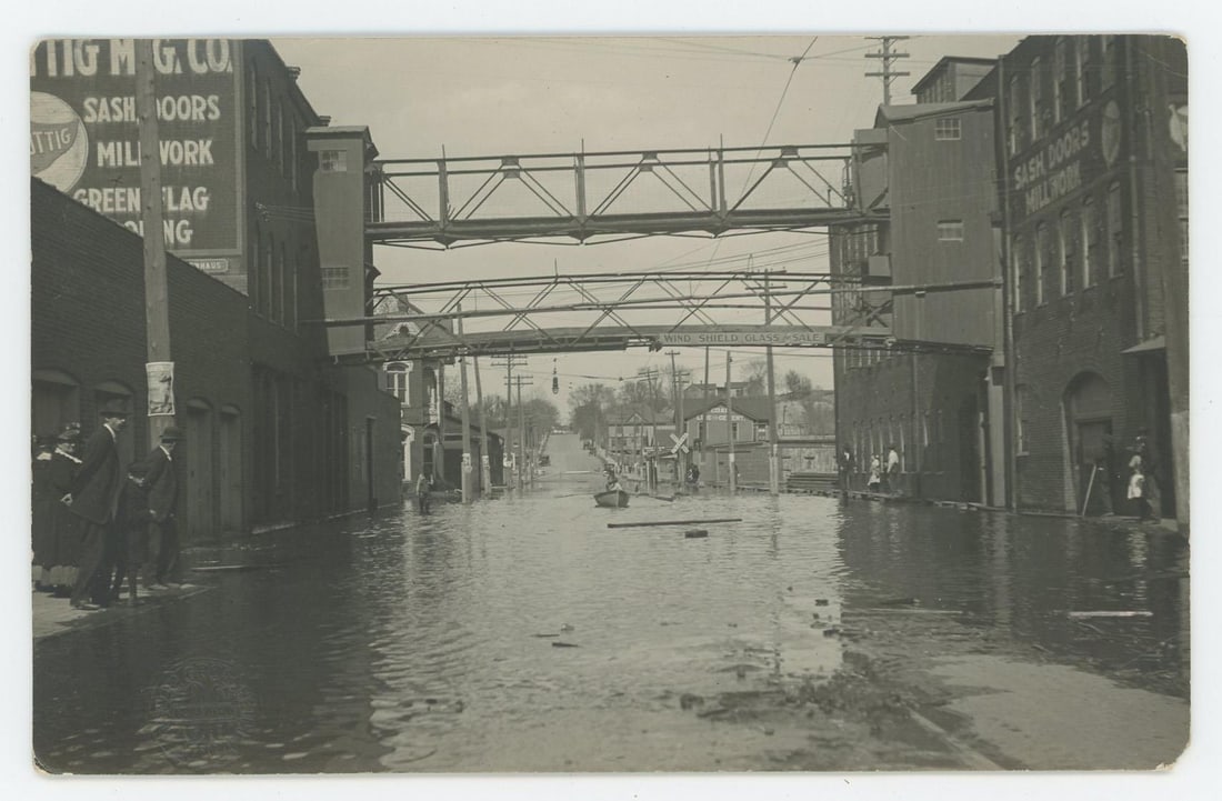 Midwest Flood RPPC Postcard (1 of 3)
