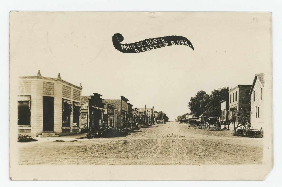 Alcester South Dakota Main Street RPPC Postcard (1 of 3)