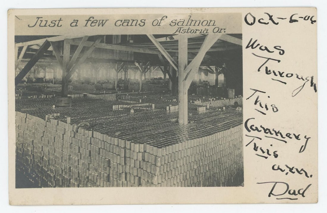 Astoria Oregon Salmon Cannery RPPC Postcard (1 of 3)
