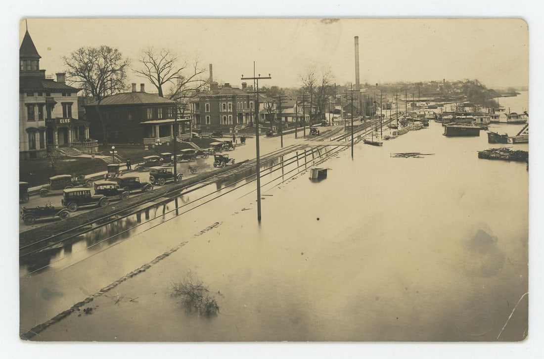 City Town Flood RPPC Postcard (1 of 3)