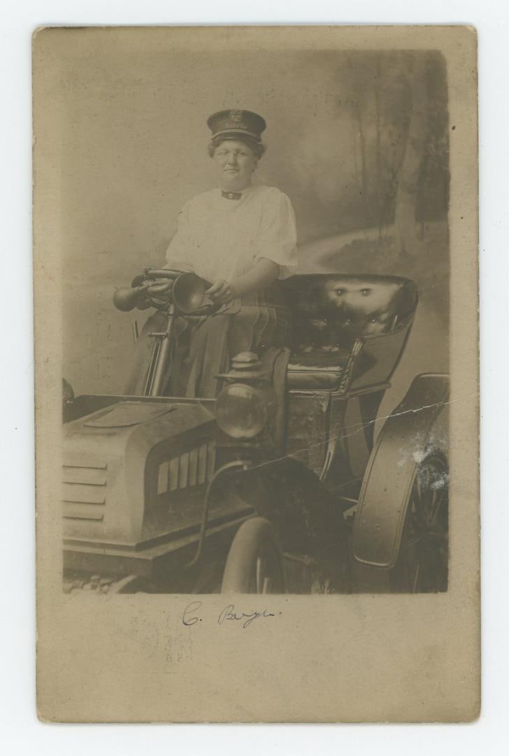 White City Chicago Female Driver RPPC Postcard (1 of 3)