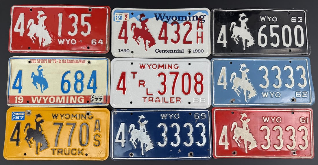 Collection of Wyoming License Plates: Nice grouping