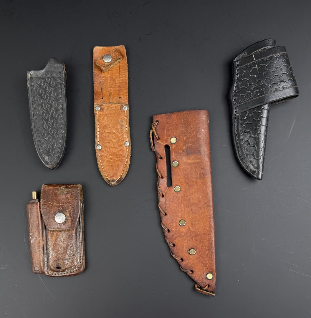 Collection of Leather Knife Sheaths: Nice grouping