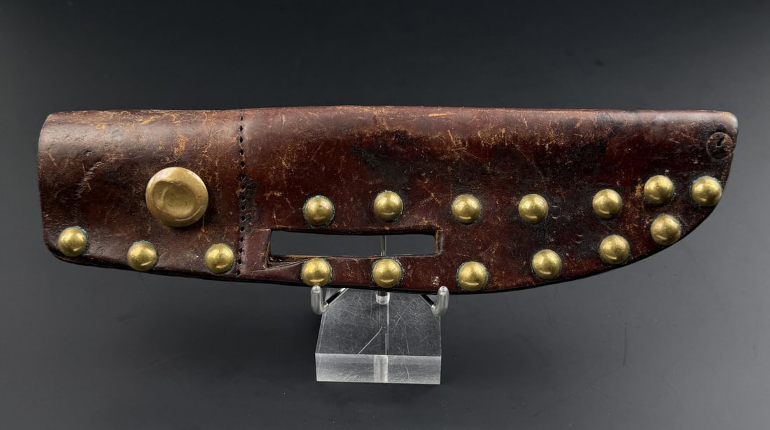 Blackfoot Native American Indian Knife Sheath: Made by the Blackfoot Indians of Montana. 10 1/2" long. Mid 20th Century.