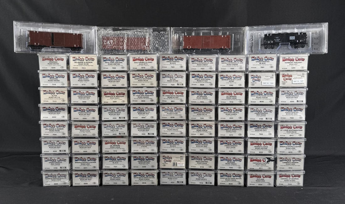 Collection of Kadee Cars Boxcars: 76 total.