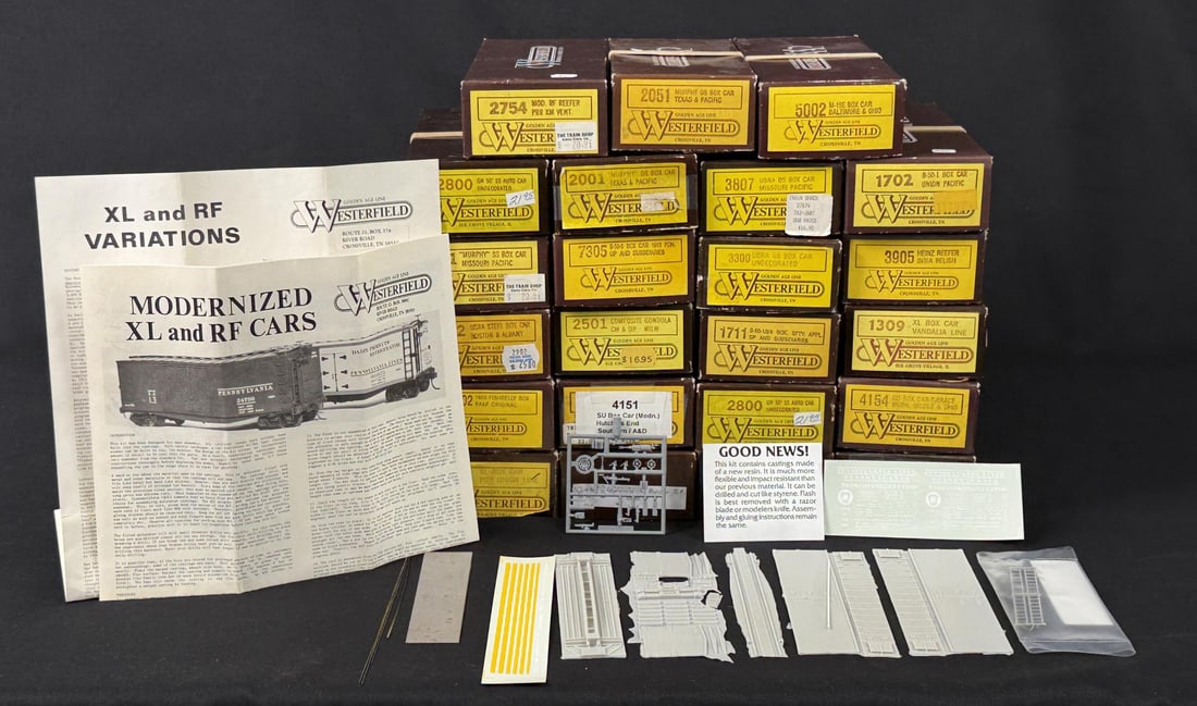 Collection of Westerfield Golden Age Boxcars: 23 total.