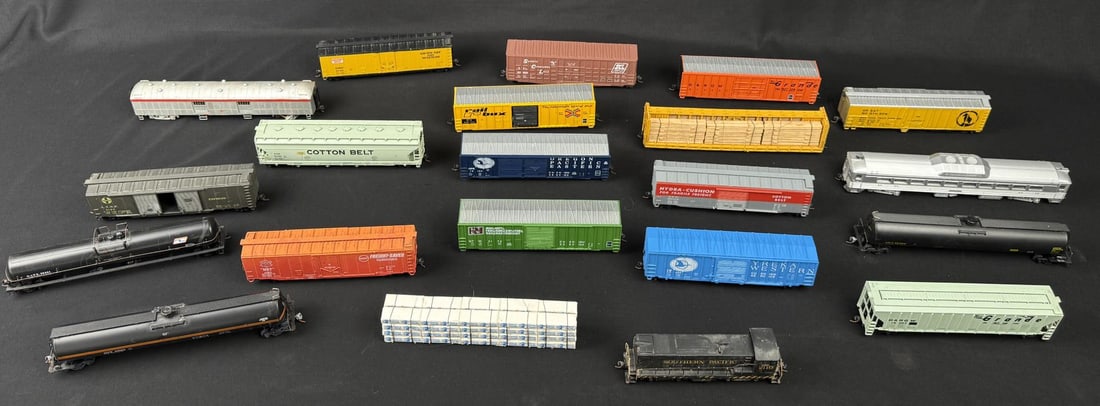 Collection of Boxcars and Tanker Cars: Nice grouping