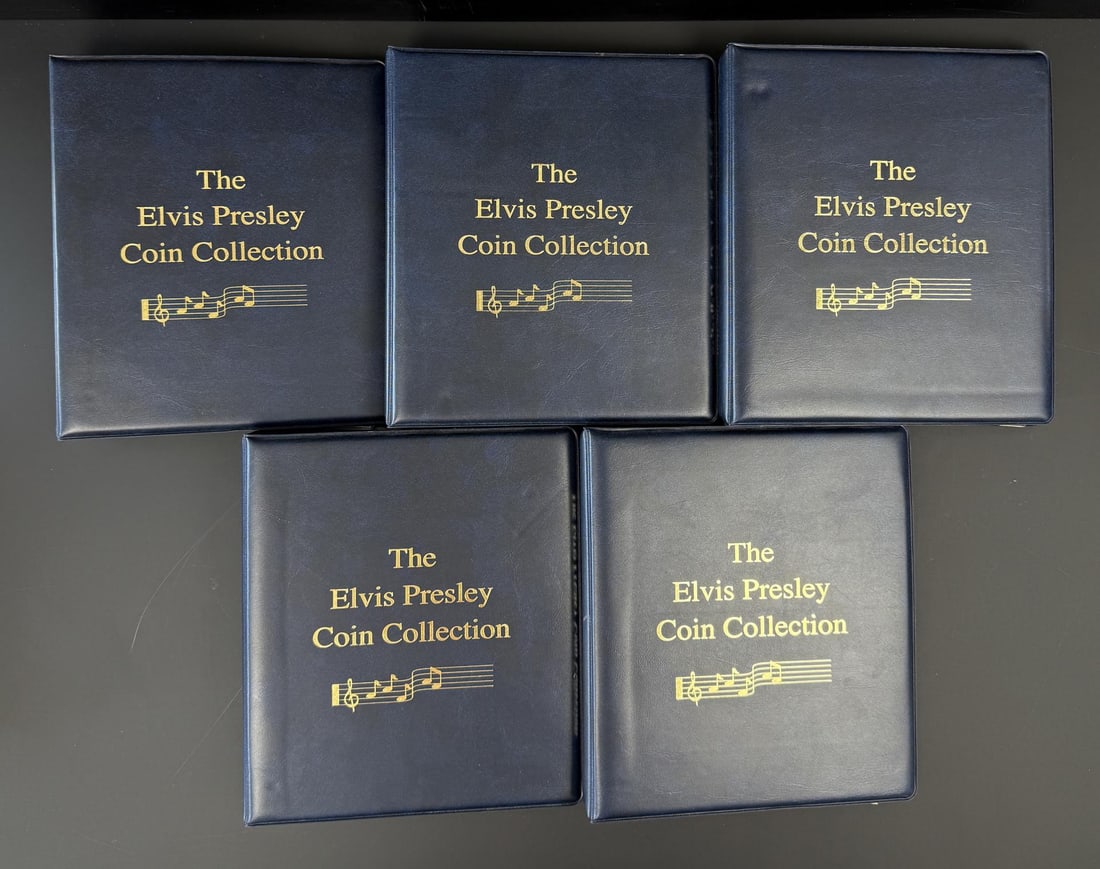 The Elvis Presley Coin Collection: Nice examples. 5 Volumes.